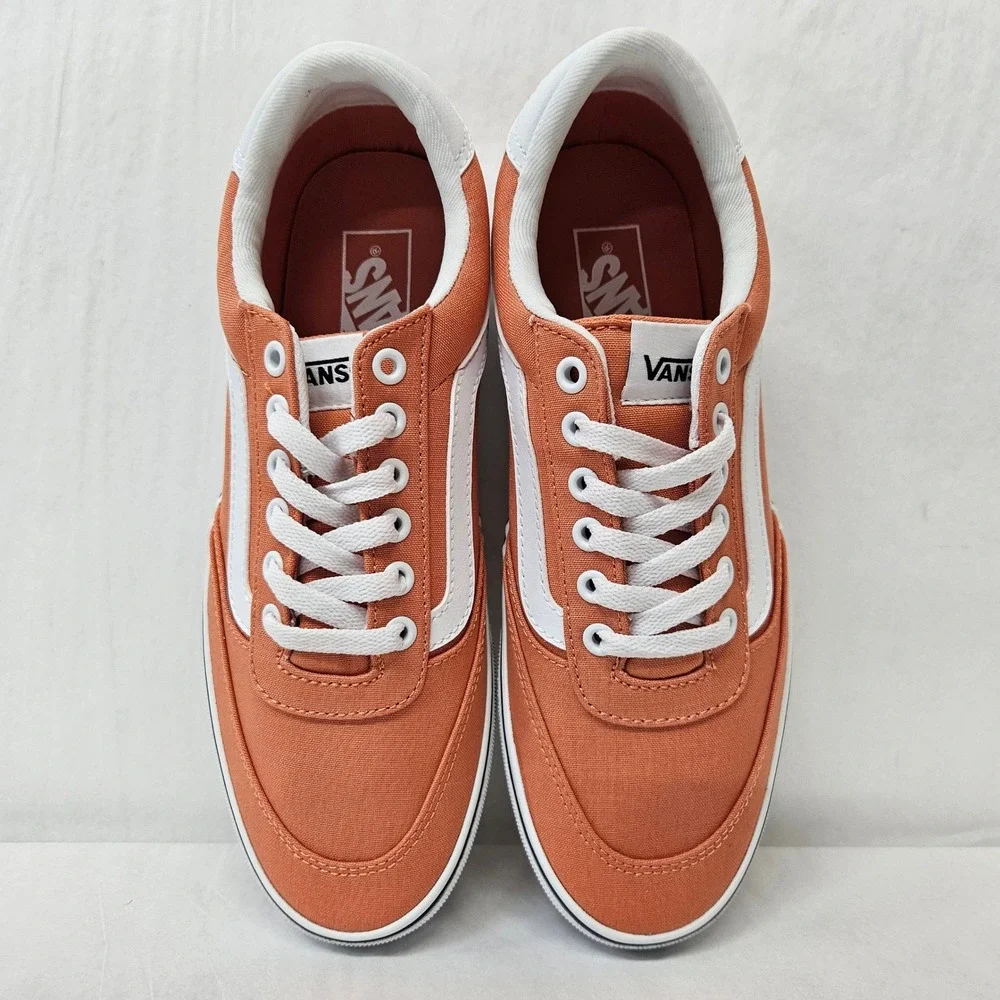 Vans Brooklyn Ls Canvas Sneakers VN000D7UEMR Coral Rust White Womens Size 9.5